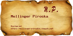 Mellinger Piroska névjegykártya